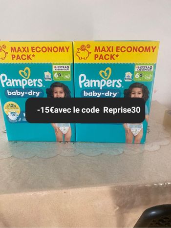 2 carton de couches Pampers taille 6