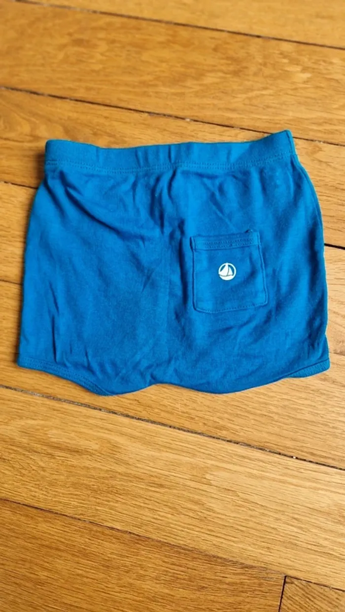 Short bleu Petit Bateau - 12 mois - photo numéro 2