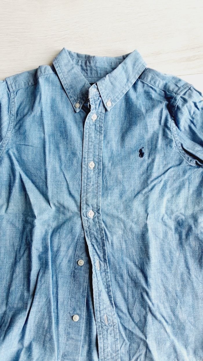 Vêtement garçon chemise manches longues bleu Ralph Lauren 6 ans - photo numéro 2