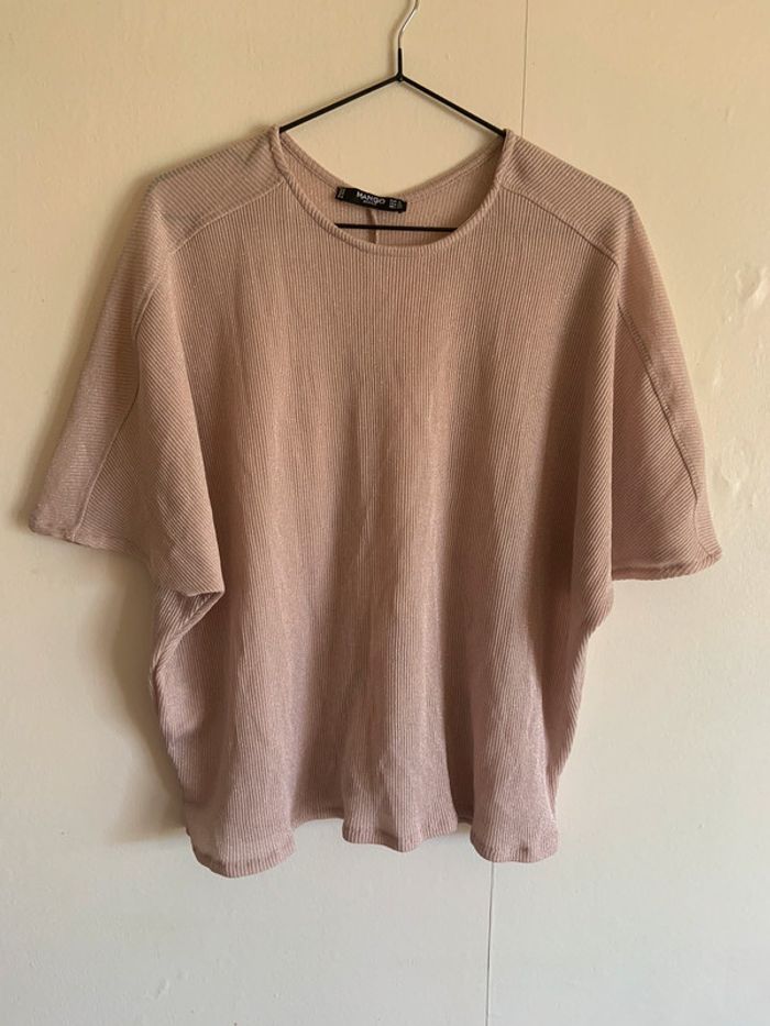 Femme - Tshirt/top pailleté rose poudré