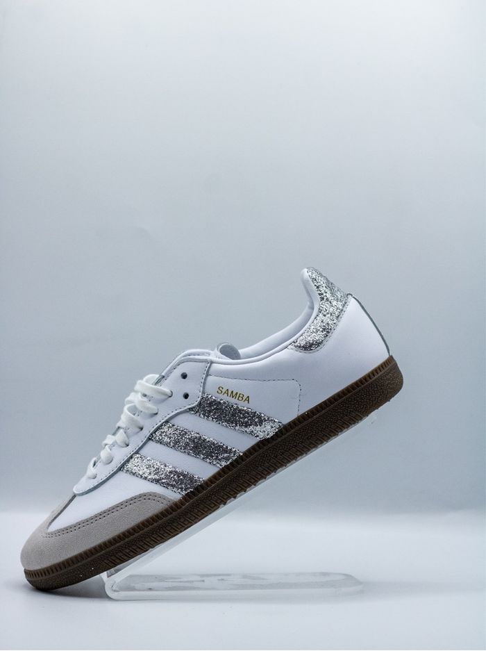 Adidas Samba silver glitter handmade - photo numéro 2