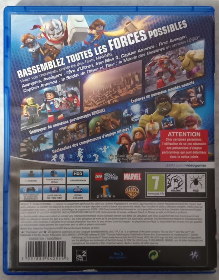 Jeu vidéo Lego marvel’s Avengers pour PlayStation 4 PS4 Notice incluse - photo numéro 2
