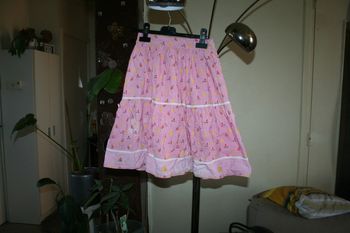 🌸Jupe rose à volants et dentelle blanche Vintage Taille 12 ans "Kiabi" 🌸