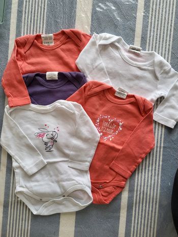 Lot de 5 bodys manches longues 3 mois