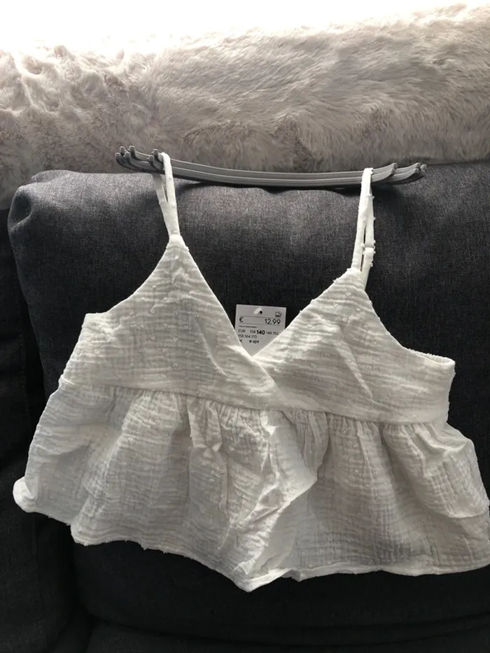 Petit haut blanc pour Fille 9-10 ans