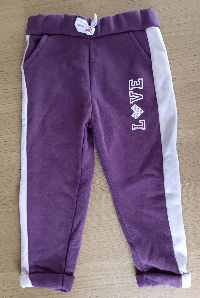 Pantalon jogging en molleton Vertbaudet fille ceinture paperbag 3 ans 94 cm - photo numéro 2