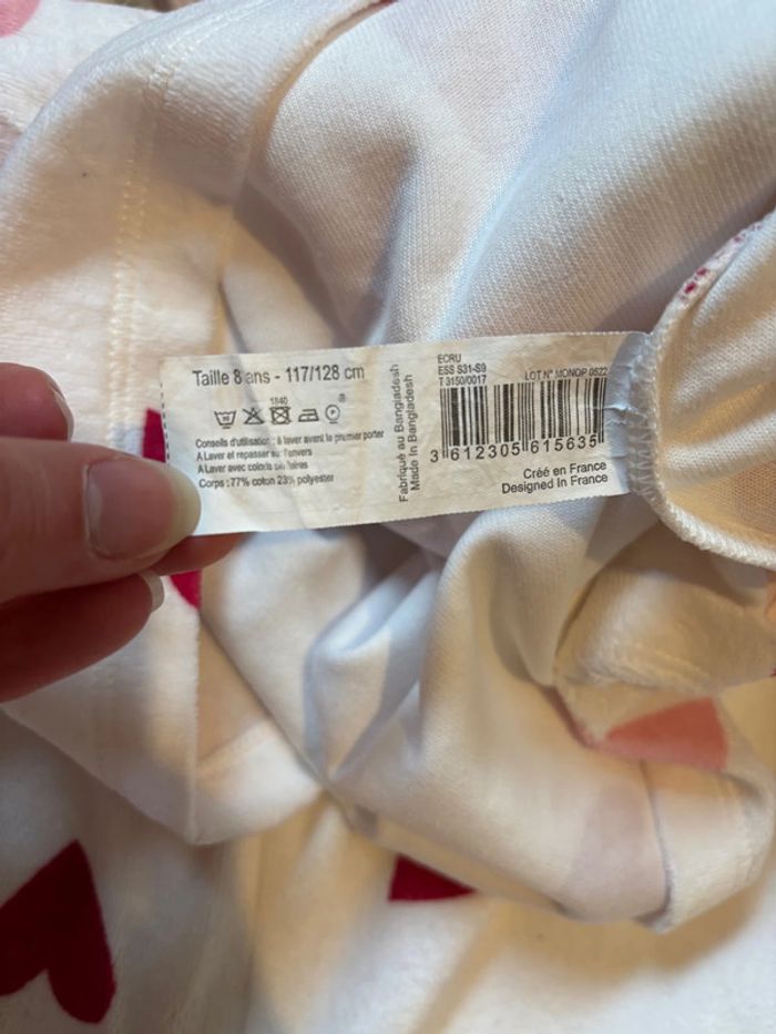 Superbe pyjama 2 pièces cœur Monoprix 8 ans - photo numéro 7