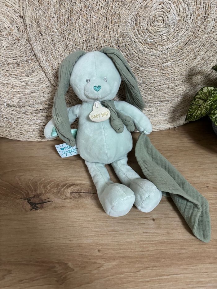 Doudou lapin mon doudou mouchoir lange baby nat - photo numéro 2