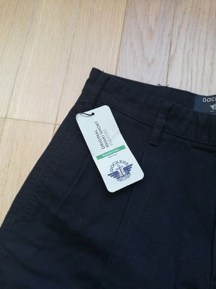 Short dockers noir khaki pleated recycled coton taille xs femme neuf - photo numéro 4