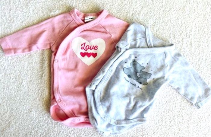 Lot de 2 body « Mots d’enfants » T1 mois