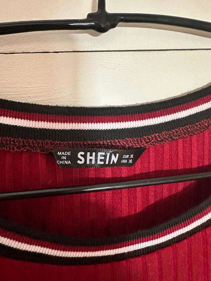 Shein - Top côtelé bordeaux - photo numéro 2