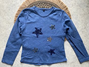 T-shirt bleu étoiles fille