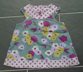 Adorable tunique à fleurs fille 12 mois