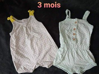 Lot de 2 combishorts 3 mois