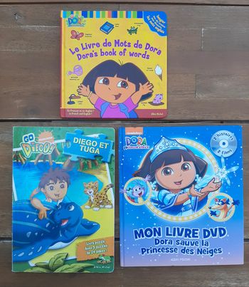 Lot 3 livres Dora l'exploratrice et Go Diego