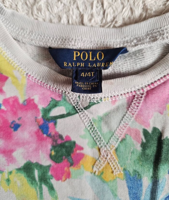 Pull léger fleuri col rond Polo Ralph Lauren fille 4 ans - photo numéro 3