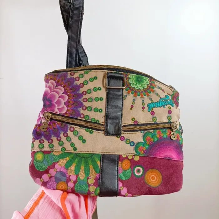 Lot 2 sacs desigual colorés motifs bohème ethnique porté main et bandoulière S041 - photo numéro 11