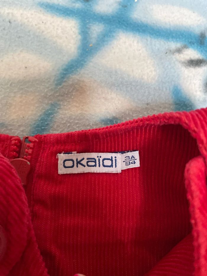 Robe Okaidi rouge cerise 3 ans - photo numéro 2