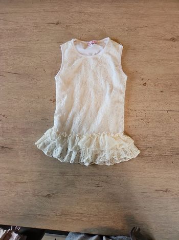 Tunique longue brodée, beige, Long Qi, neuve, 8 ans