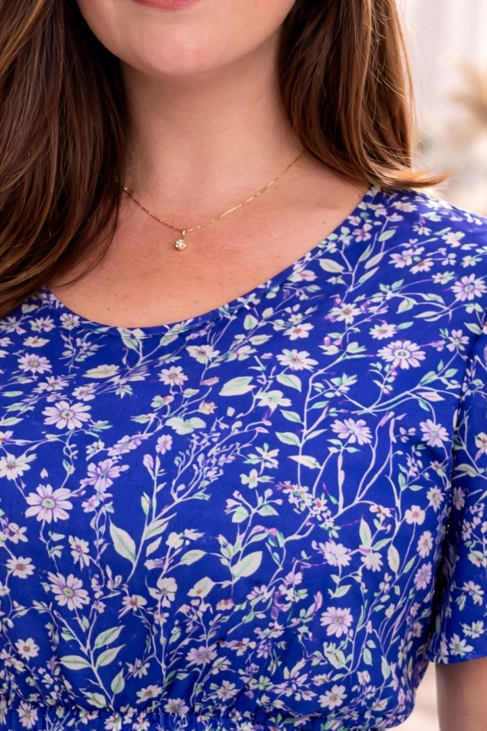 Robe champêtre herbier poétique bleu et multicolore Femme taille 54 marque Boohoo 💍 - photo numéro 3