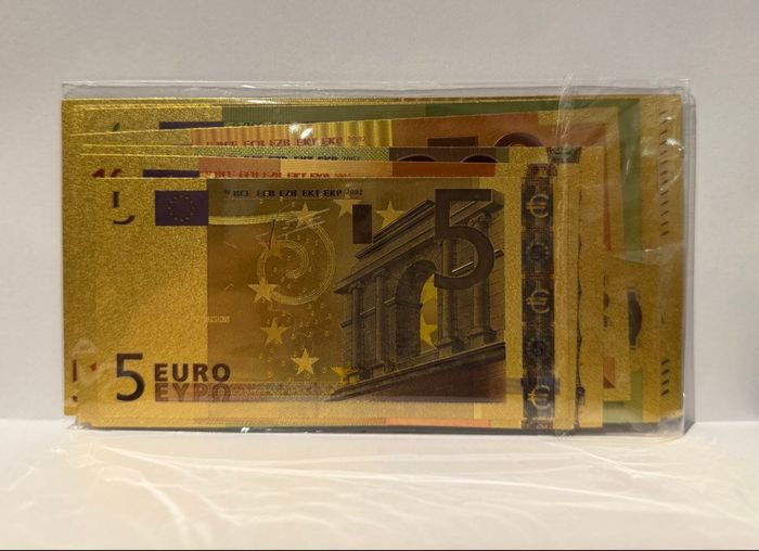 Lot de billets décoratifs plaqués or – Collection “Euro” (7 coupures) - photo numéro 5
