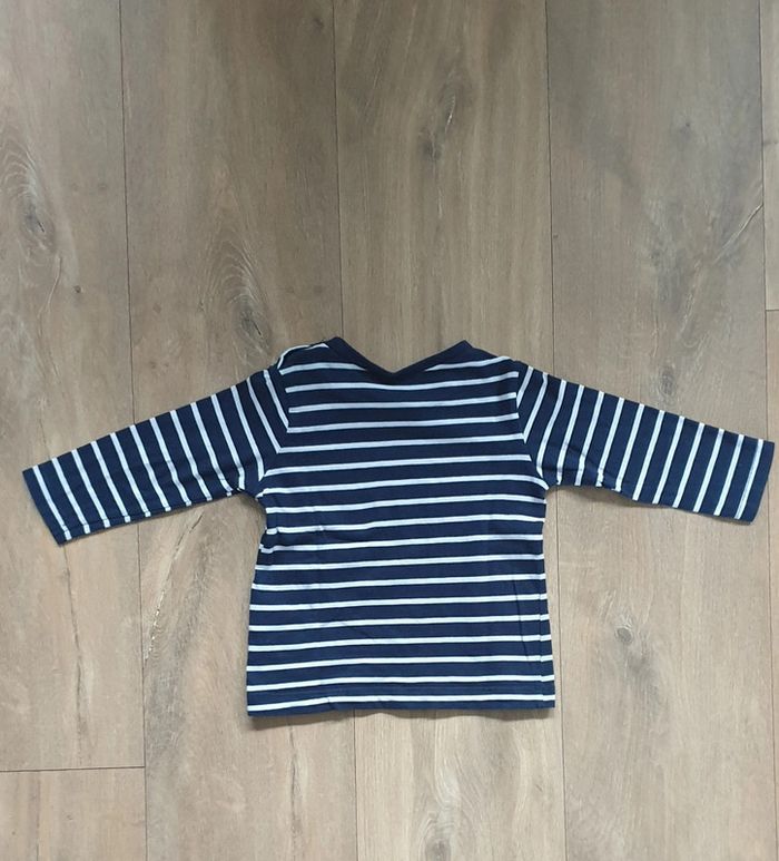 T-shirt rayé marinière, taille 9 - 12 mois, H&M - photo numéro 2