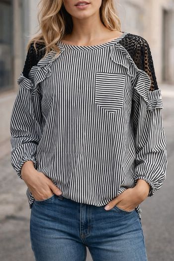 Tunique manches longues a rayure taille s