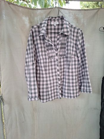 Chemise à carreaux noire et rose taille 5 Armand Thierry