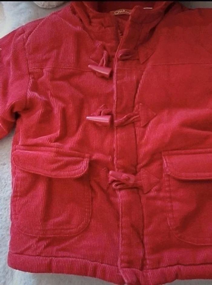 Manteau en velours côtelé rouge Okaou 12 mois - photo numéro 2