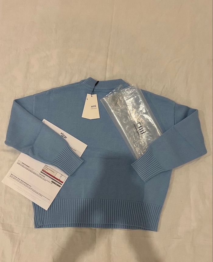 Pull AMI Paris Bleu Taille S - photo numéro 2