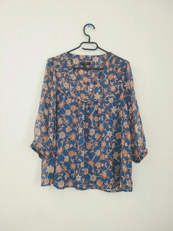 Chemisier fluide fleuri bleu 123 en taille 36