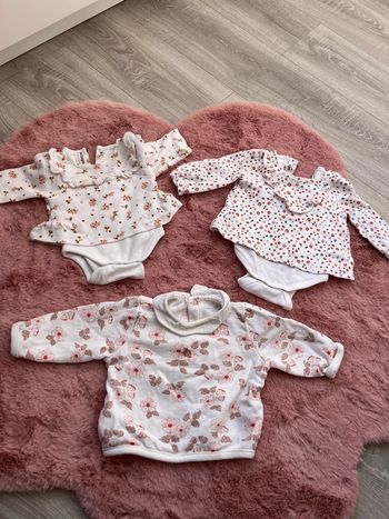 Lot 3 pull sweat 1 et 3 mois bébé fille