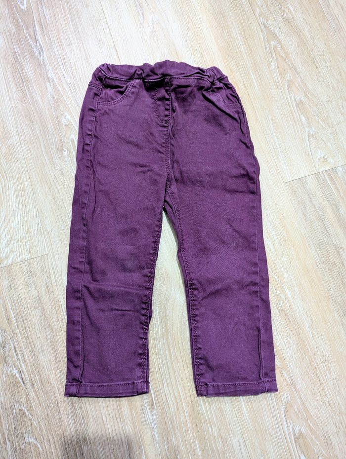Pantalon jean violet 36 mois bébé fille Tape à l'oeil