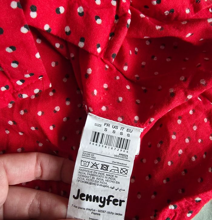 Jennyfer Chemise Viscose Rouge Pois S - photo numéro 5