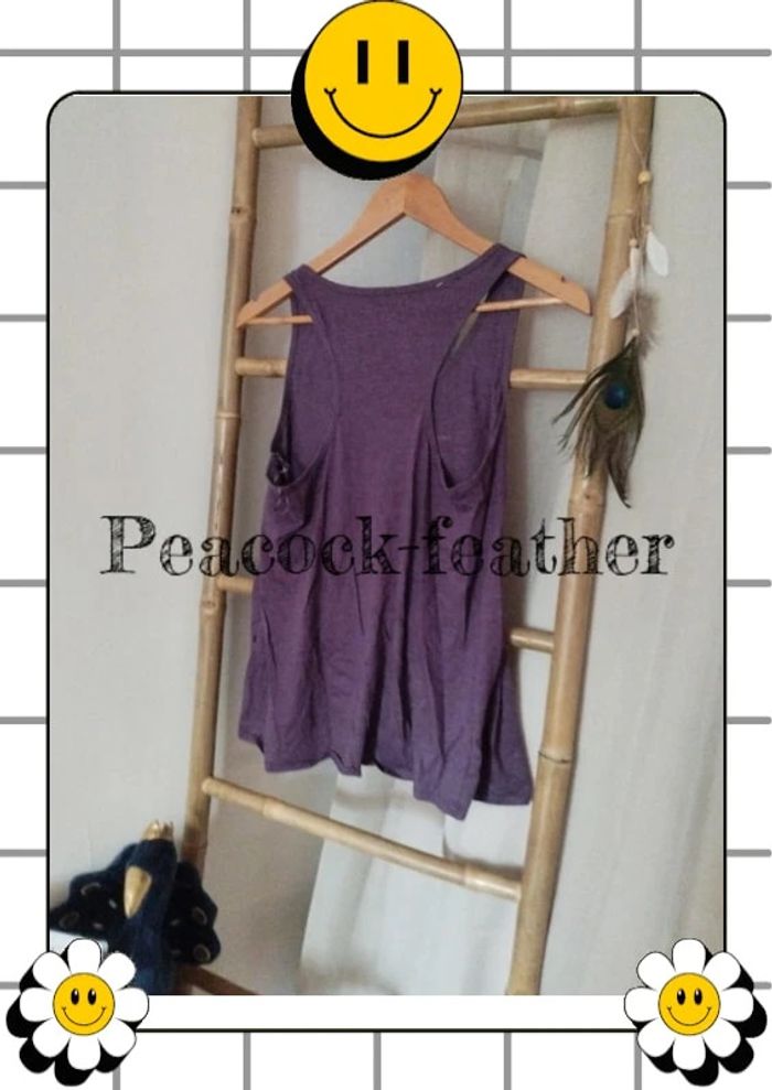 Débardeur neuf lavé 38 violet - photo numéro 4
