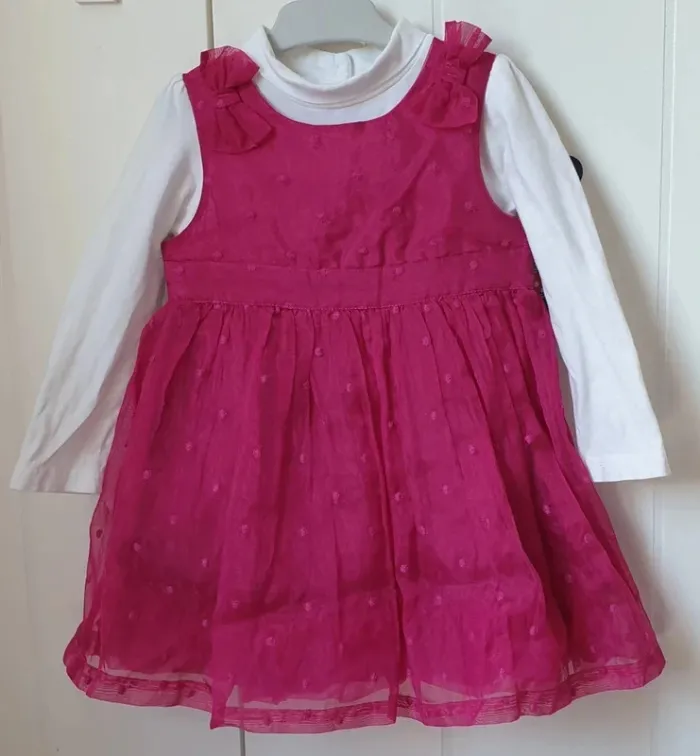 Ensemble robe fuchsia 2 pièces 2 ans