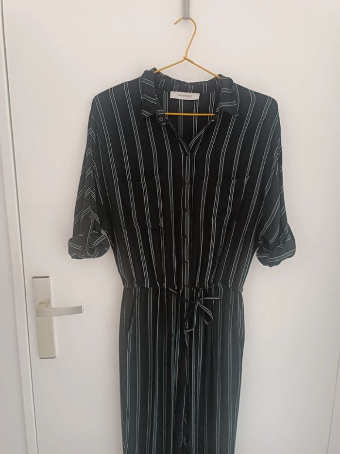 Combinaison noire à rayures vertes Taille 34 Promod En très bon état - photo numéro 3