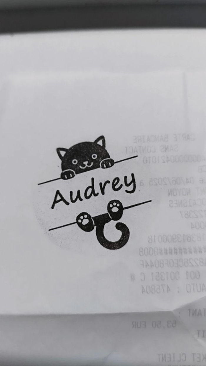 Tampon chat prénom Audrey - photo numéro 2