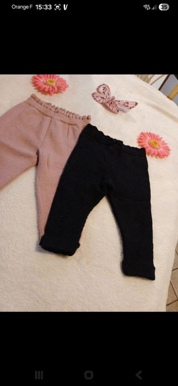 Lot de 2 leggings bébé taille 6 mois