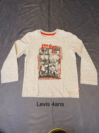 Tee shirt manches longues Levis gris 4 ans