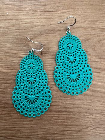 Boucles d’oreilles bleues vertes