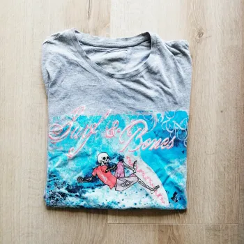 Vintage T-Shirt Surf and Bones Gris Homme Exclusive Beach Collection Halloween (Taille M)