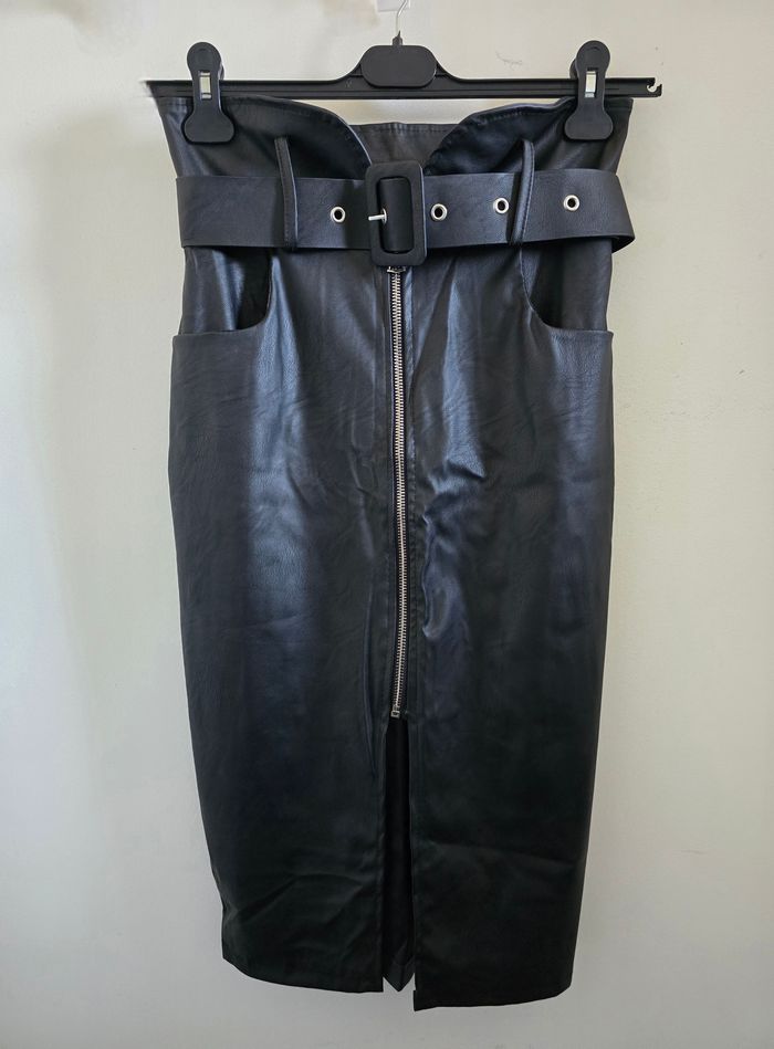 📌 Jupe Crayon Taille Haute Simili Cuir - Neuve - photo numéro 4