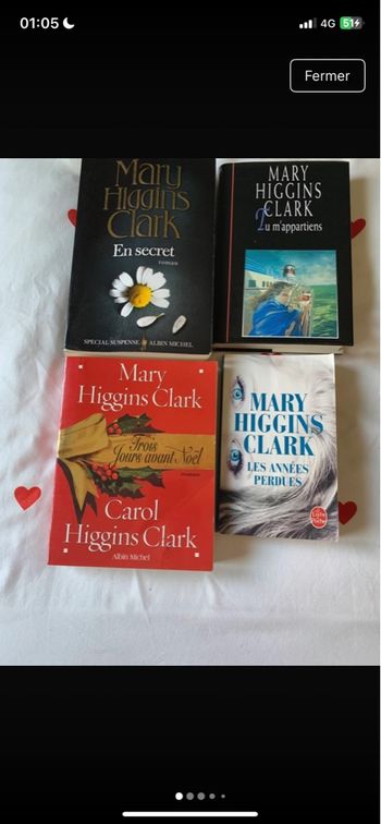 Lot livres Mary Higgins Clark 