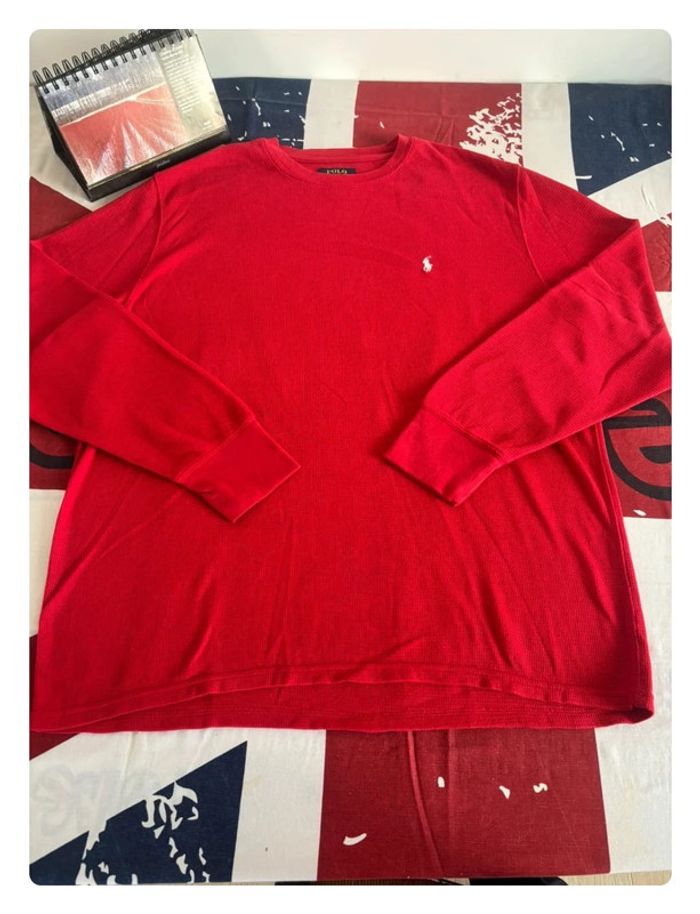 Sweat nid d’abeille rouge Ralph Lauren taille Xl - photo numéro 3
