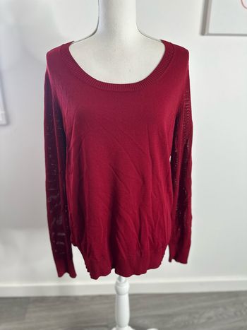 Blouse pull fin rouge bordeaux Calvin Klein T38 M