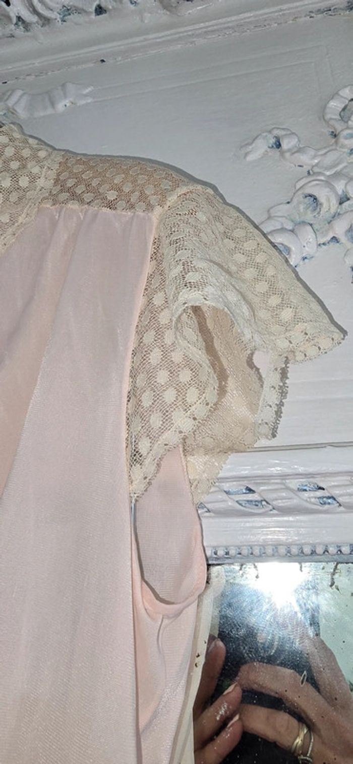 Charmante Tunique Vintage Dentelle & Rose Poudré - photo numéro 5