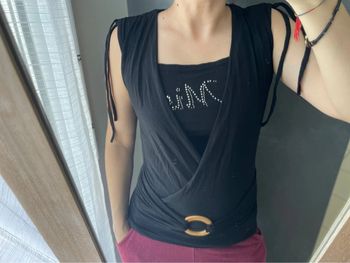 Débardeur noir femme