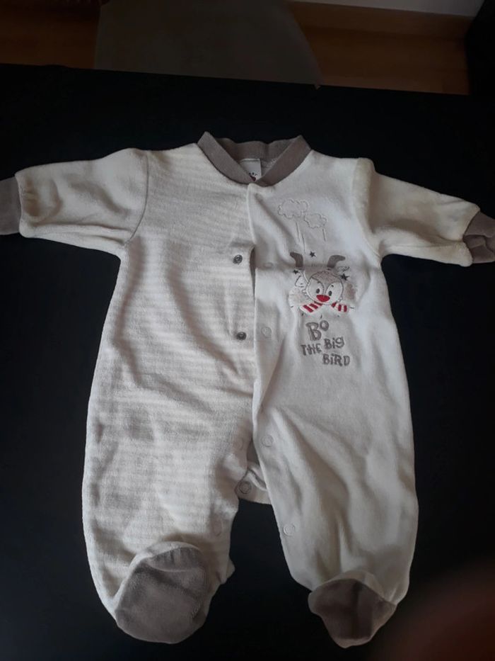 Pyjama velours 1 mois Babyclub 56 cm