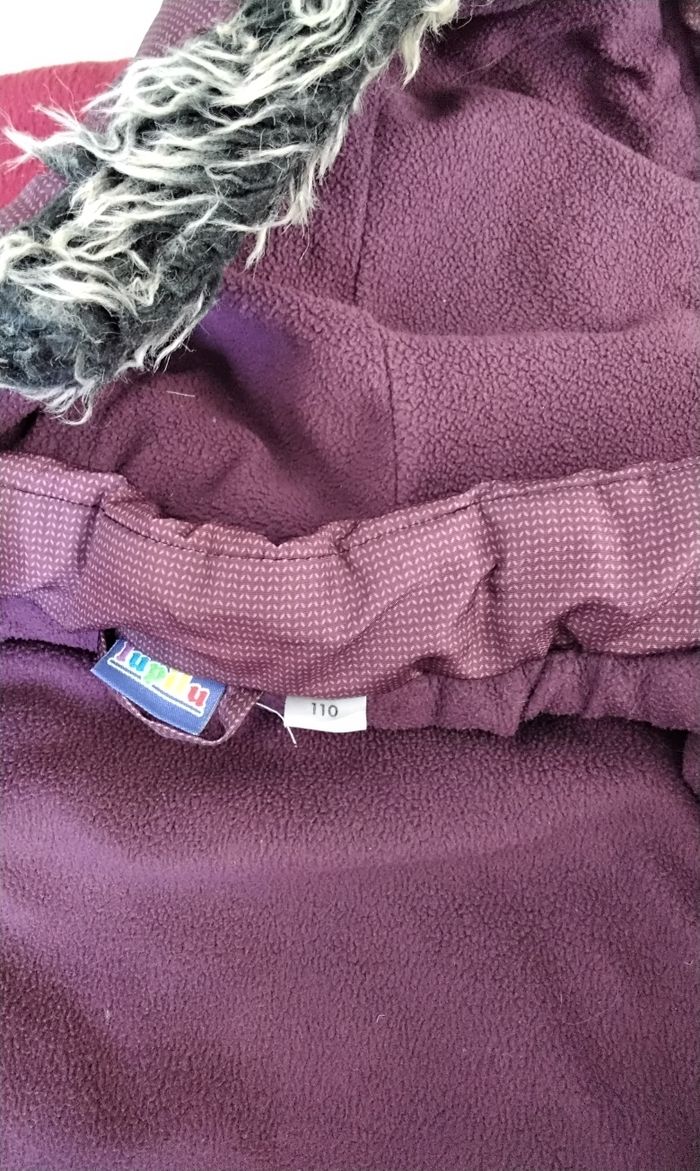 Blouson  à  capuche  amovible  ,violet,  fermeture  et  pressions  ,Lupilu  ,110cm - photo numéro 2